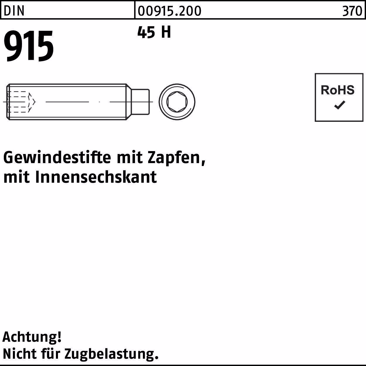 Gewindestift DIN 915 Zapfen/Innen-6kt