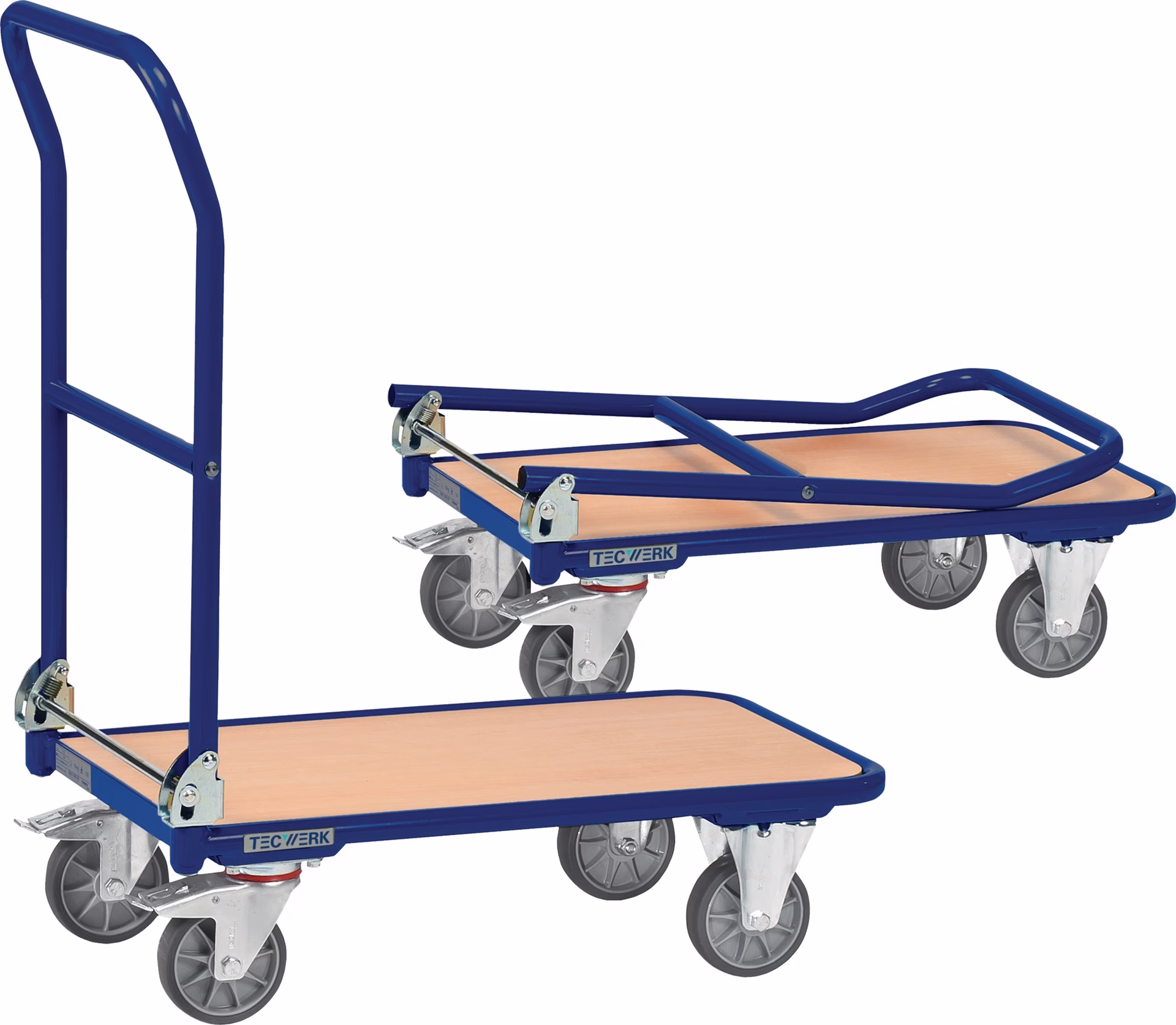 Plattformwagen Ladeflächen L720xB450mm STA taubenblau Trgf.250kg