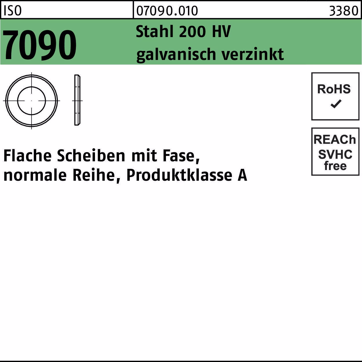 Unterlegscheibe ISO 7090 m.Fase