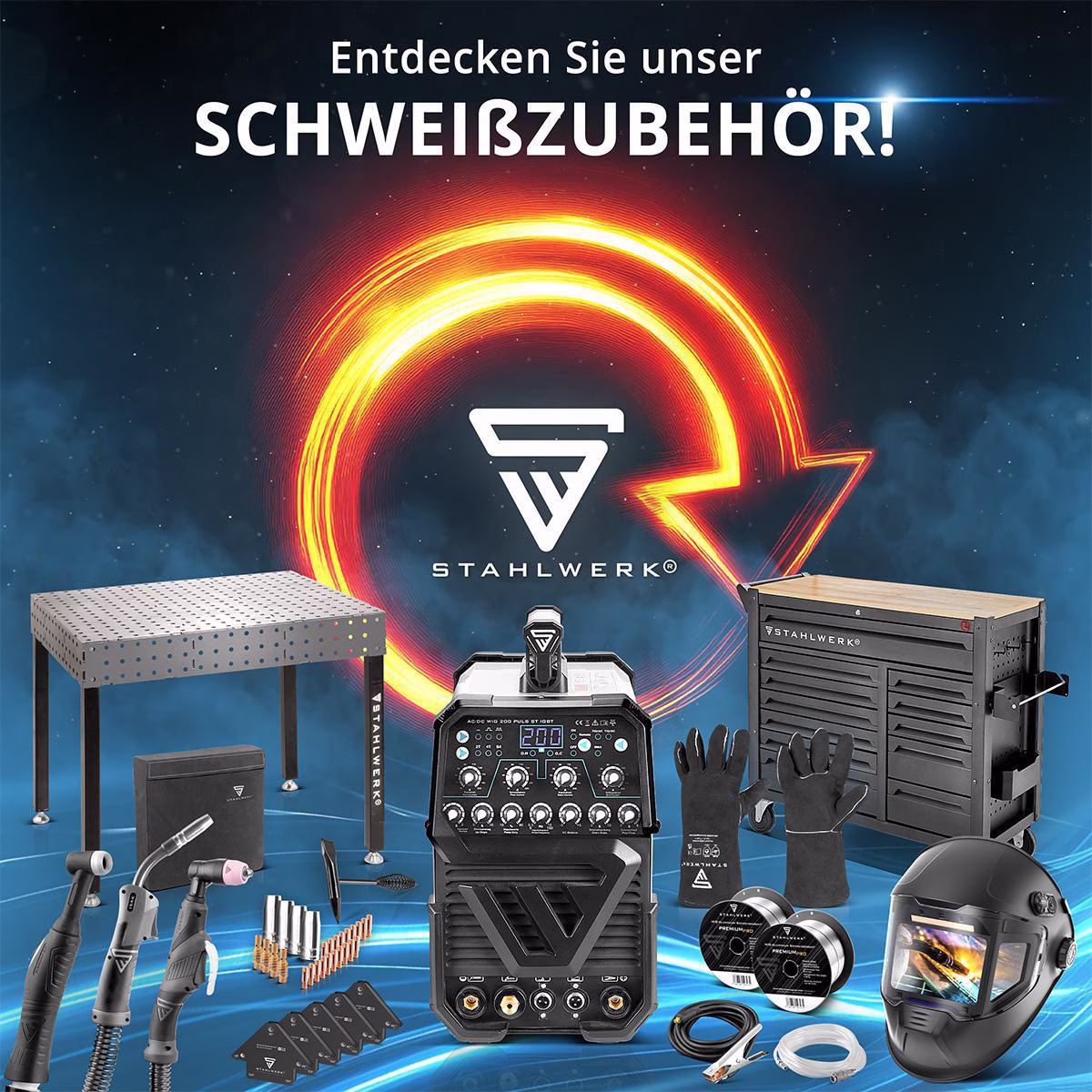 Elektrodenschweißgerät ARC 200 Puls Pro m.Zub.10-200 A