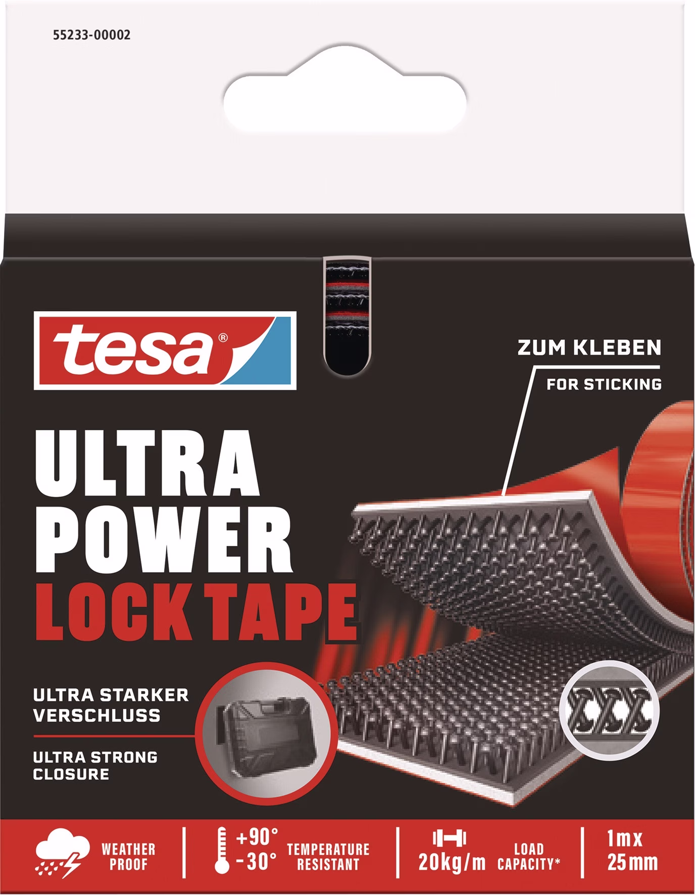 Klettband Ultra Power Lock Tape 55233 schwarz L.1m B.25mm