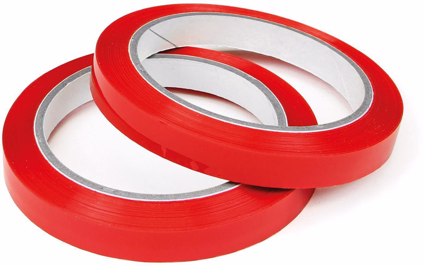 Klebeband f.Beutelschließer Breite 12mm Länge 66m Stärke 77µ rot