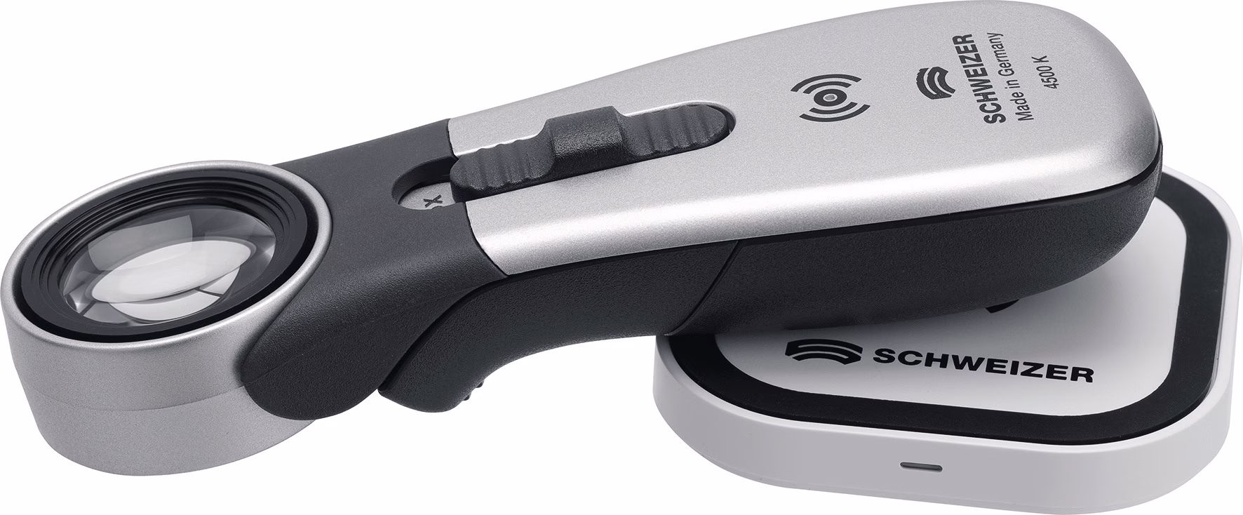 Handleuchtlupe Tech-Line Induktion Vergr.8x LED Linsen-Ø 30mm