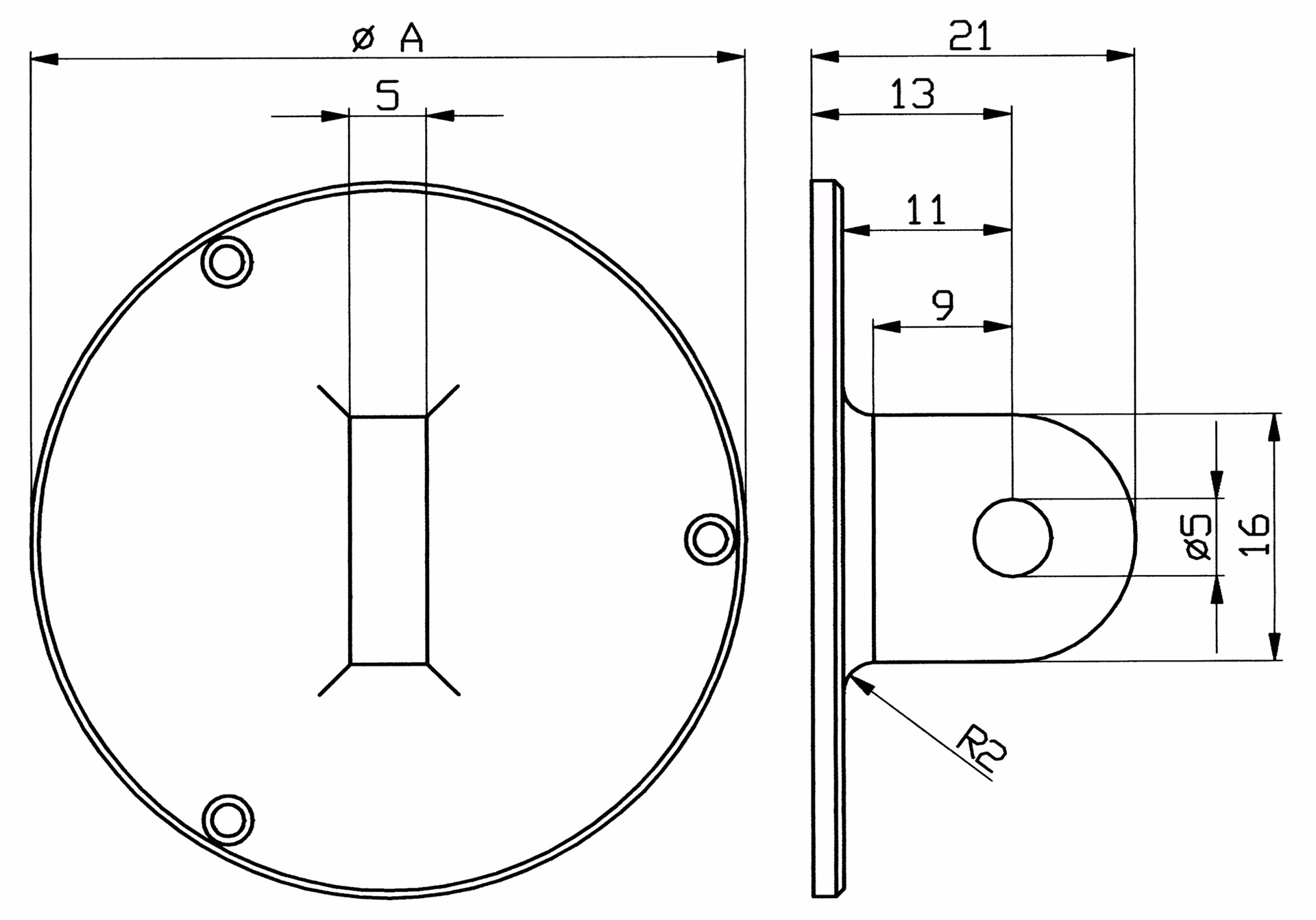 Ösenrückwand f.Außenring-D.58mm z.Messuhren