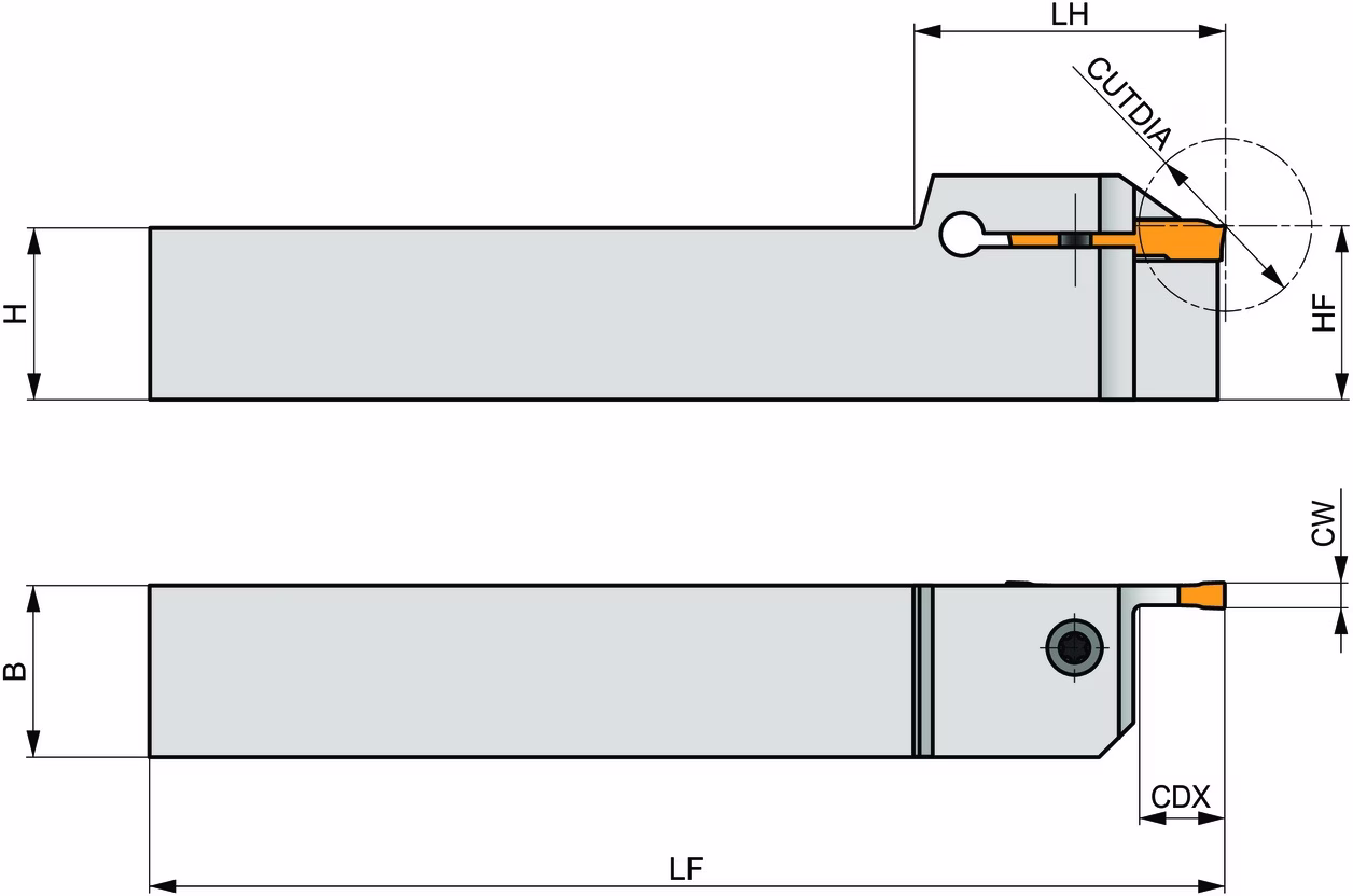 Außendrehhalter ISO GL6-S2020KFL-12 Einstechtiefe 12mm Linkslauf