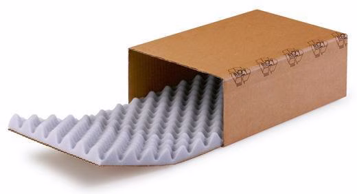 Noppenschaumverpackung Maße 300x200x100mm Schaumhöhe 40mm braun
