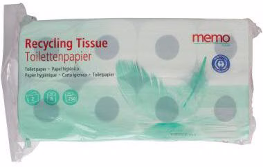 Toilettenpapier Recycling Tissue H1077 2lg. 250Bl. 8Rl.