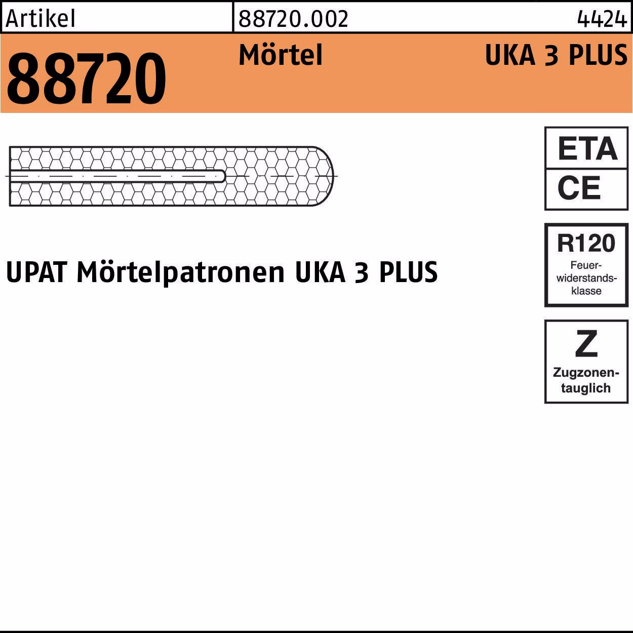 Mörtelpatrone R 88720 f.UKA 3 PLUS Polyesterharz