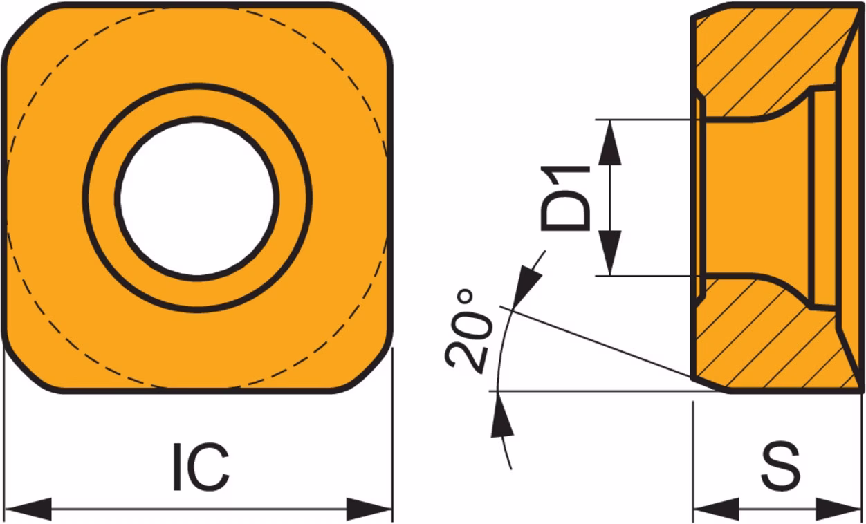 Fräswendeschneidplatte ISO SNMT 1205AZSR-R:8215 D. 5,2mm PVD beschichtet