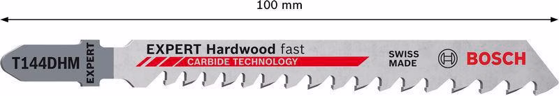 Stichsägeblatt Hardwood Fast T 144 DHM Gesamt-L.100mm Zahnt.4-5,2mm 3 St./Karte