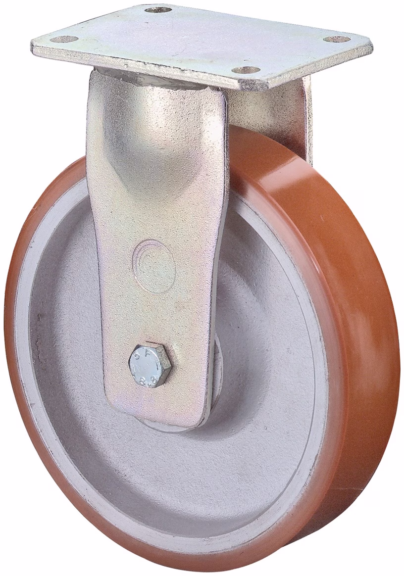 Schwerlast-Bockrolle Guß-PU Platte