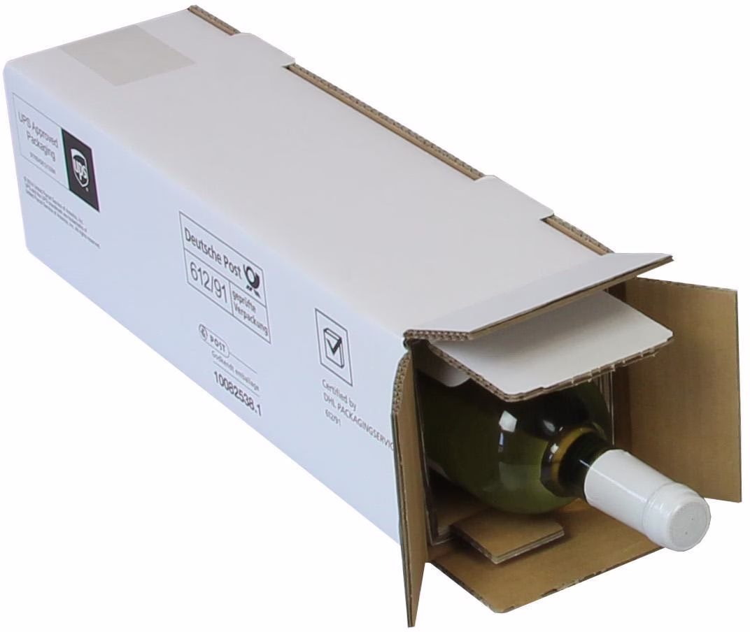 Flaschenkarton PTZ 2-wellig Maße Qualität 2.3BC braun postgeprüft