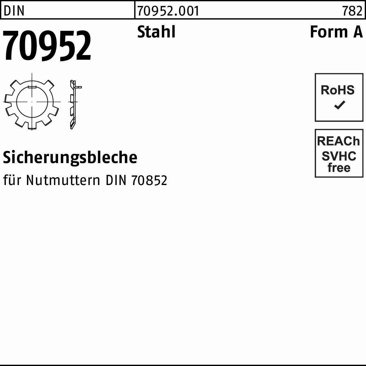 Sicherungsblech DIN 70952A Stahl f.Nutmuttern DIN70852