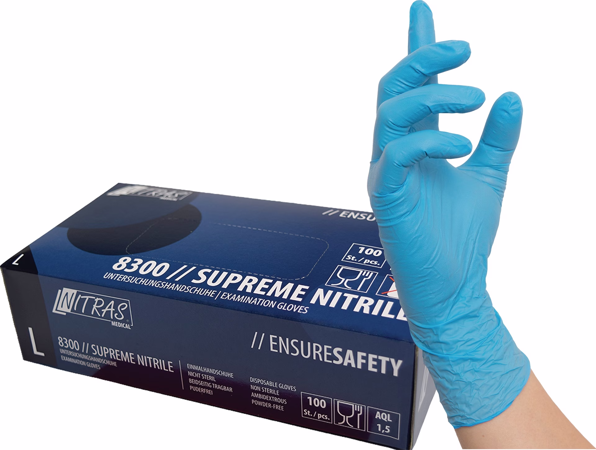 Einweghandschuh SUPREME NITRILE blau Nitril PSA III 100