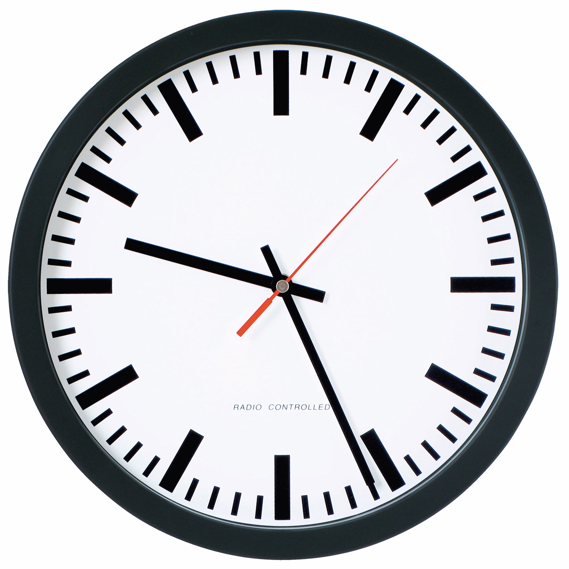 Wanduhr Funkuhr Ku.schwarz 1,5V Balken