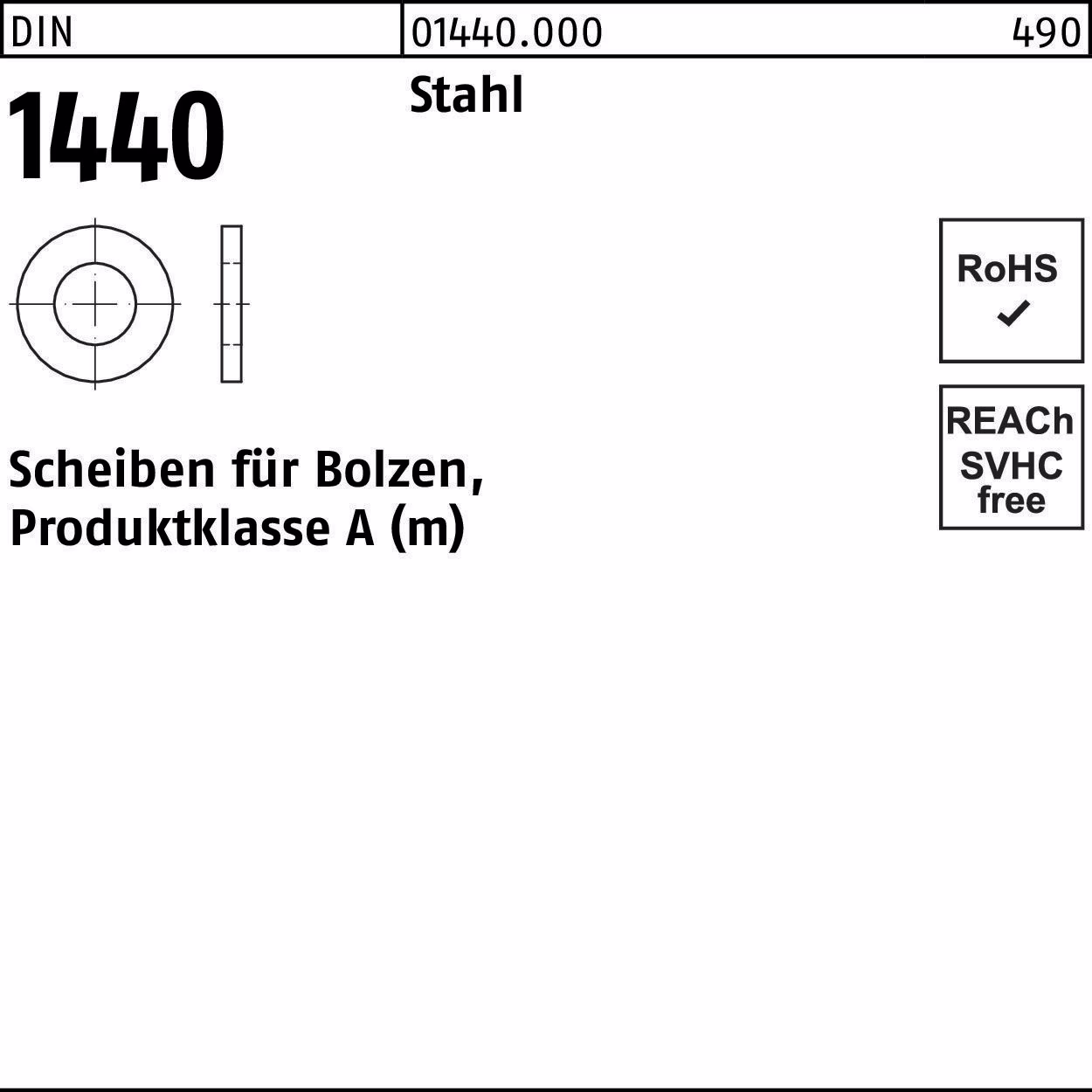 Scheibe DIN 1440 f.Bolzen