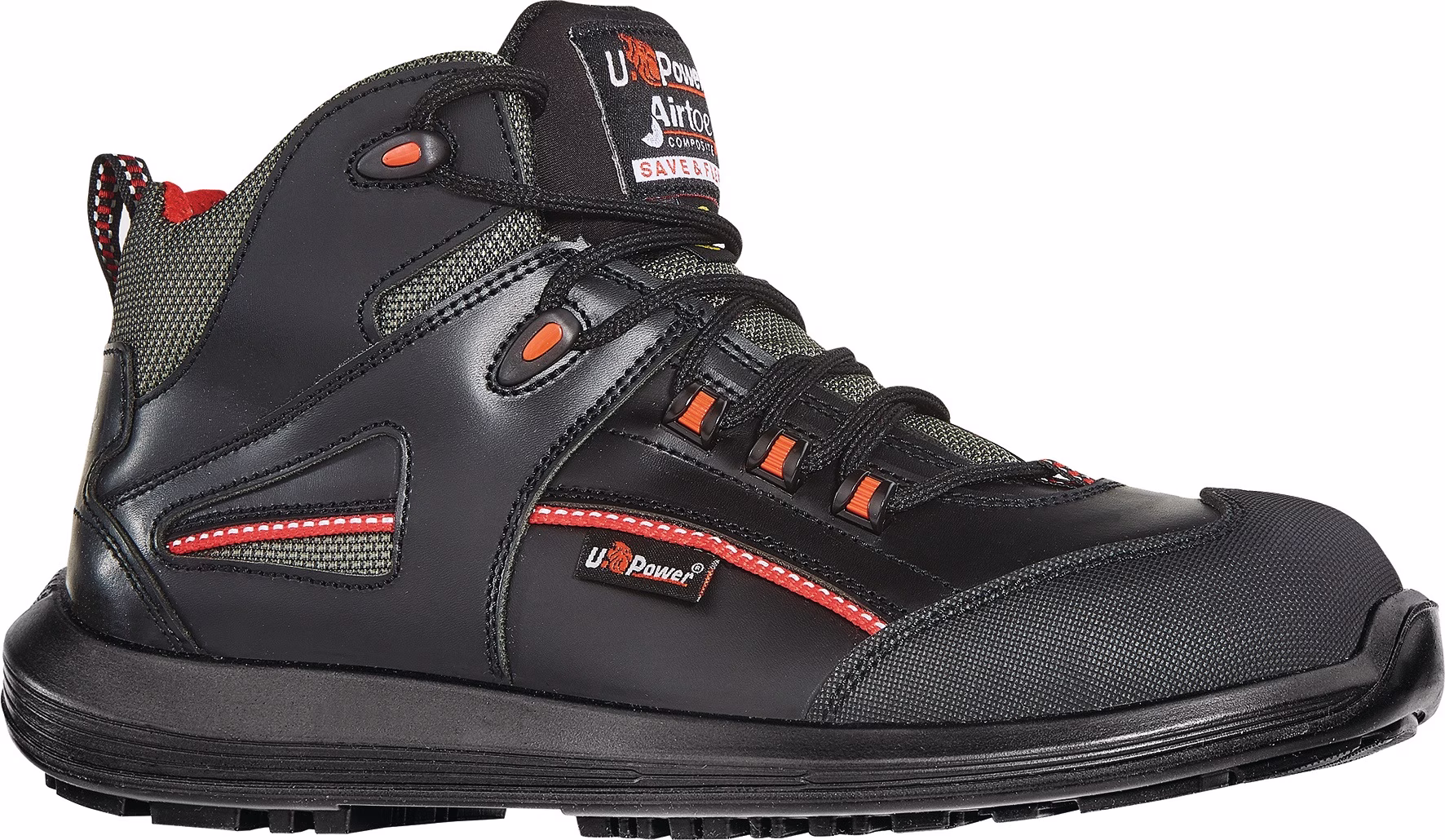 Sicherheitsstiefel Teak W.11 schwarz/rot S3S FO SR ESD EN ISO 20345:2022