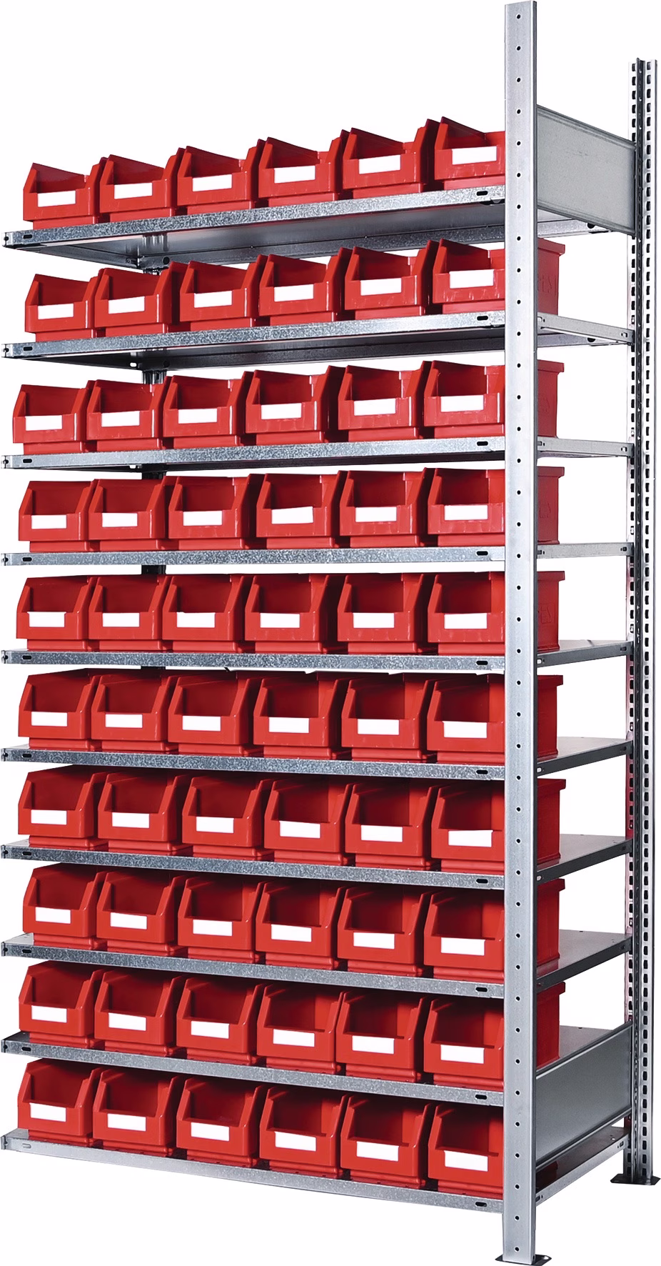 Steckregal H2000xB1000xT300mm Anbauregal 10 Stahl-Bd.60xGr.6 rot