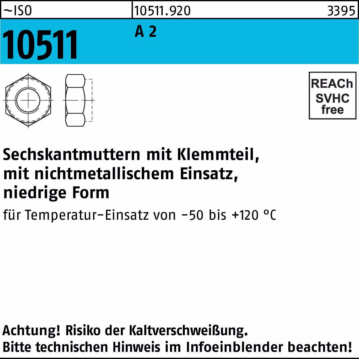 Sechskantmutter ISO 10511