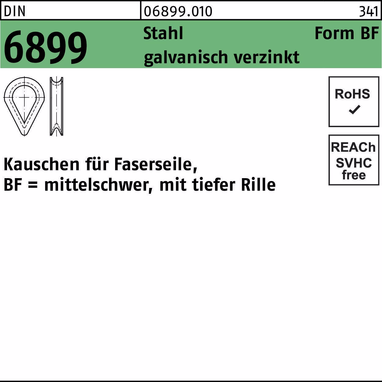 Kauschen DIN 6899 BF Stahl galv.verz.