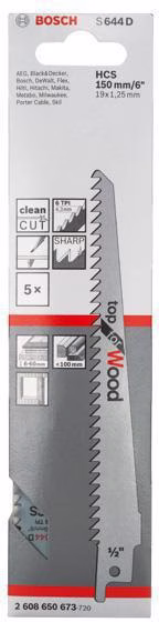 Säbelsägeblatt S 644 D L.150mm B.19mm TPI 6 4,3mm 5er Pk.