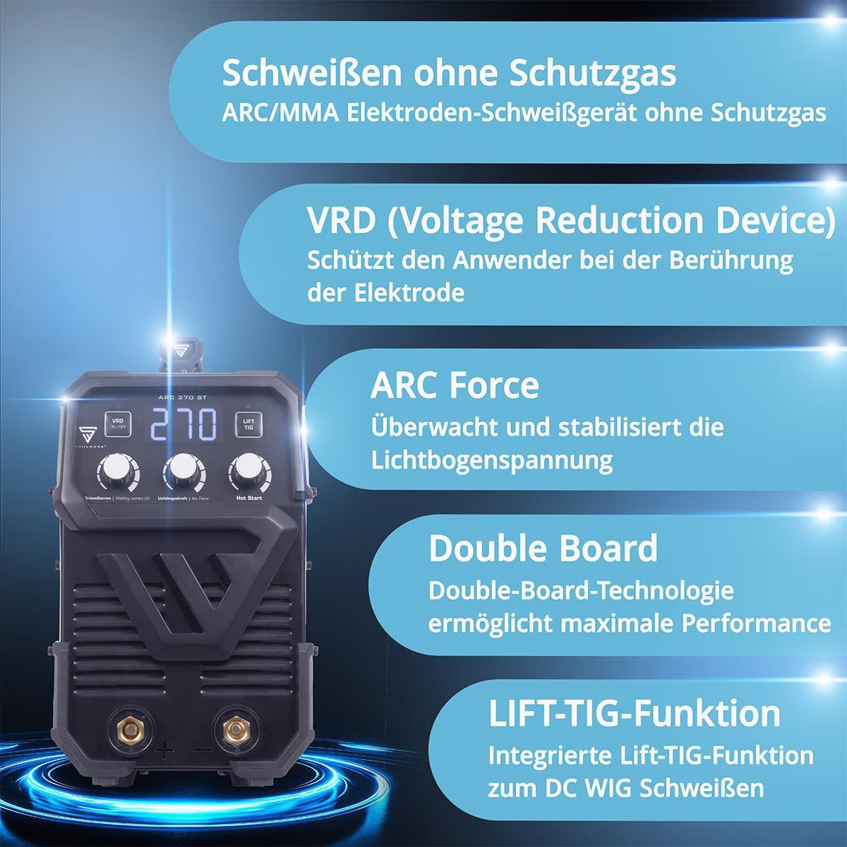 Elektrodenschweißgerät ARC 270 ST Einzelgerät m.Zub