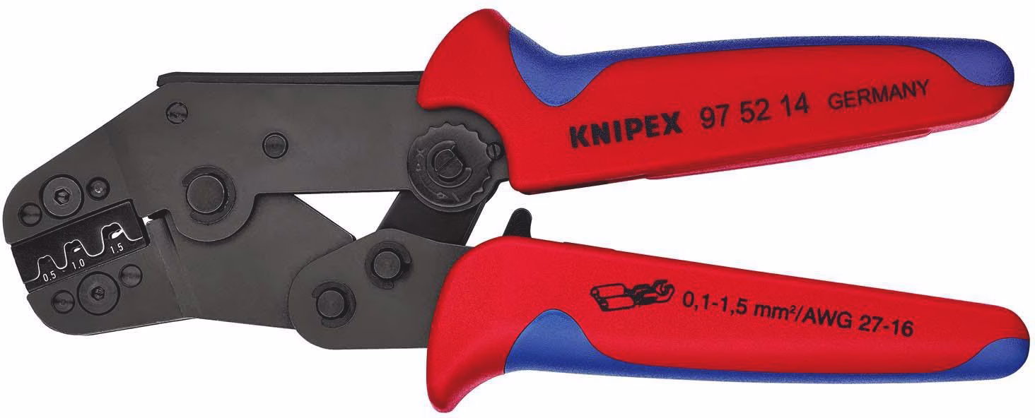 Crimpzange kurze Bauform L.195mm 0,1-1,5 (AWG 27-16) mm²
