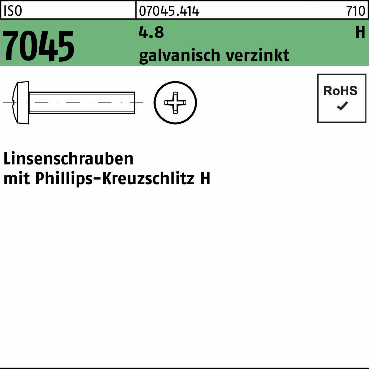 Flachkopfschraube ISO 7045