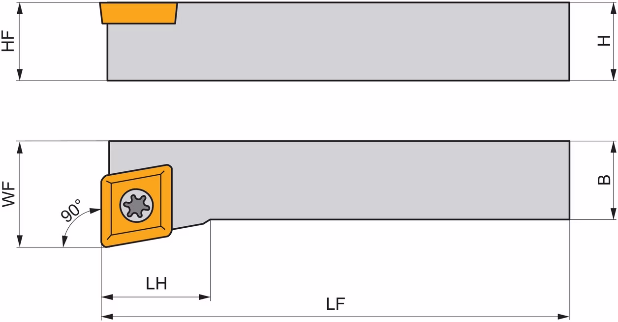 Drehwerkzeughalter ISO SCFCR 1212 F 09 Funkt.-Länge 80mm Rechtslauf