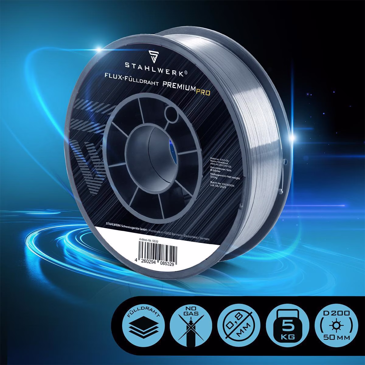 Fülldraht FLUX E71T-GS 0,8mm 5kg