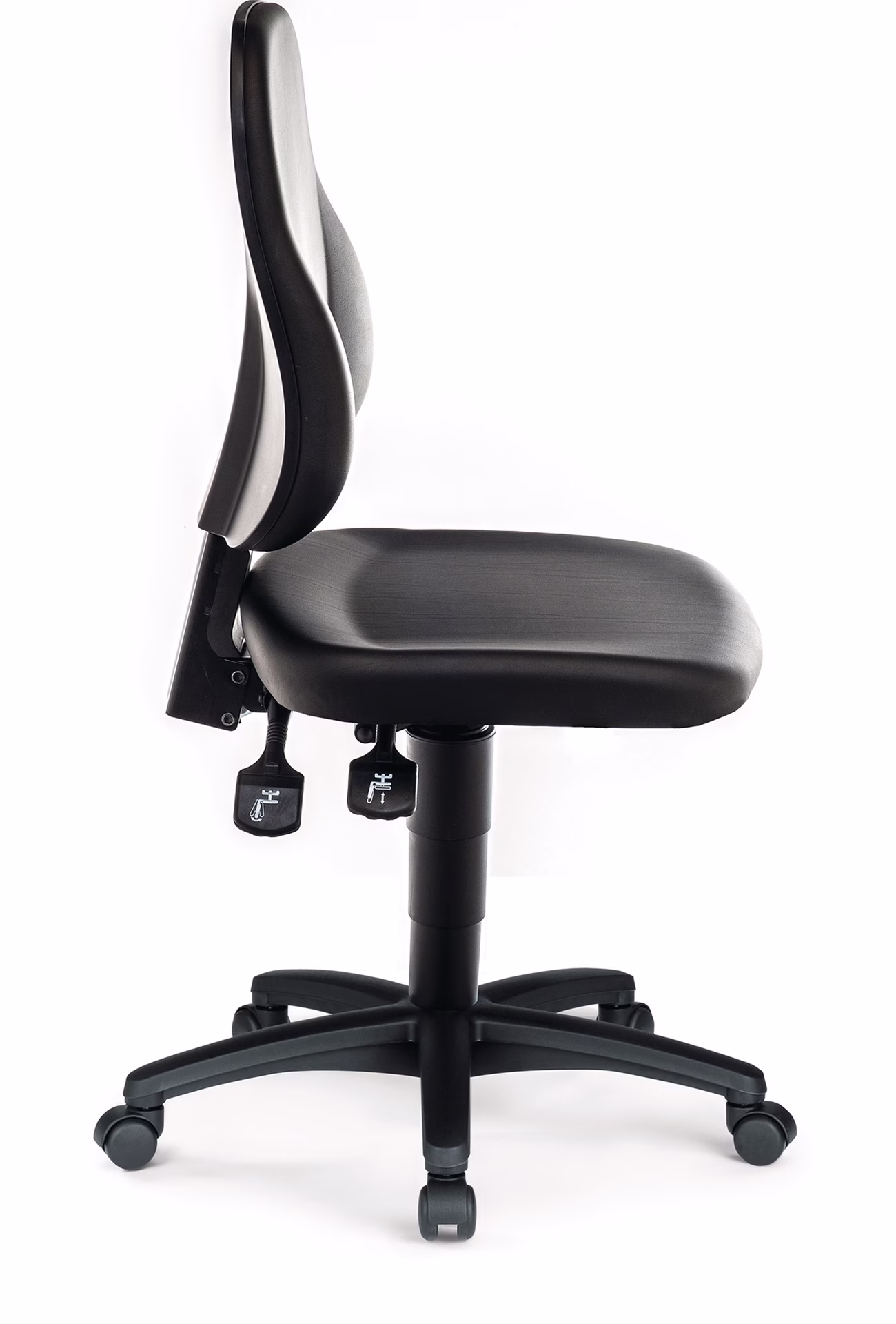 Arbeitsdrehstuhl Rl.Kunstlederpolster schwarz 450-620mm