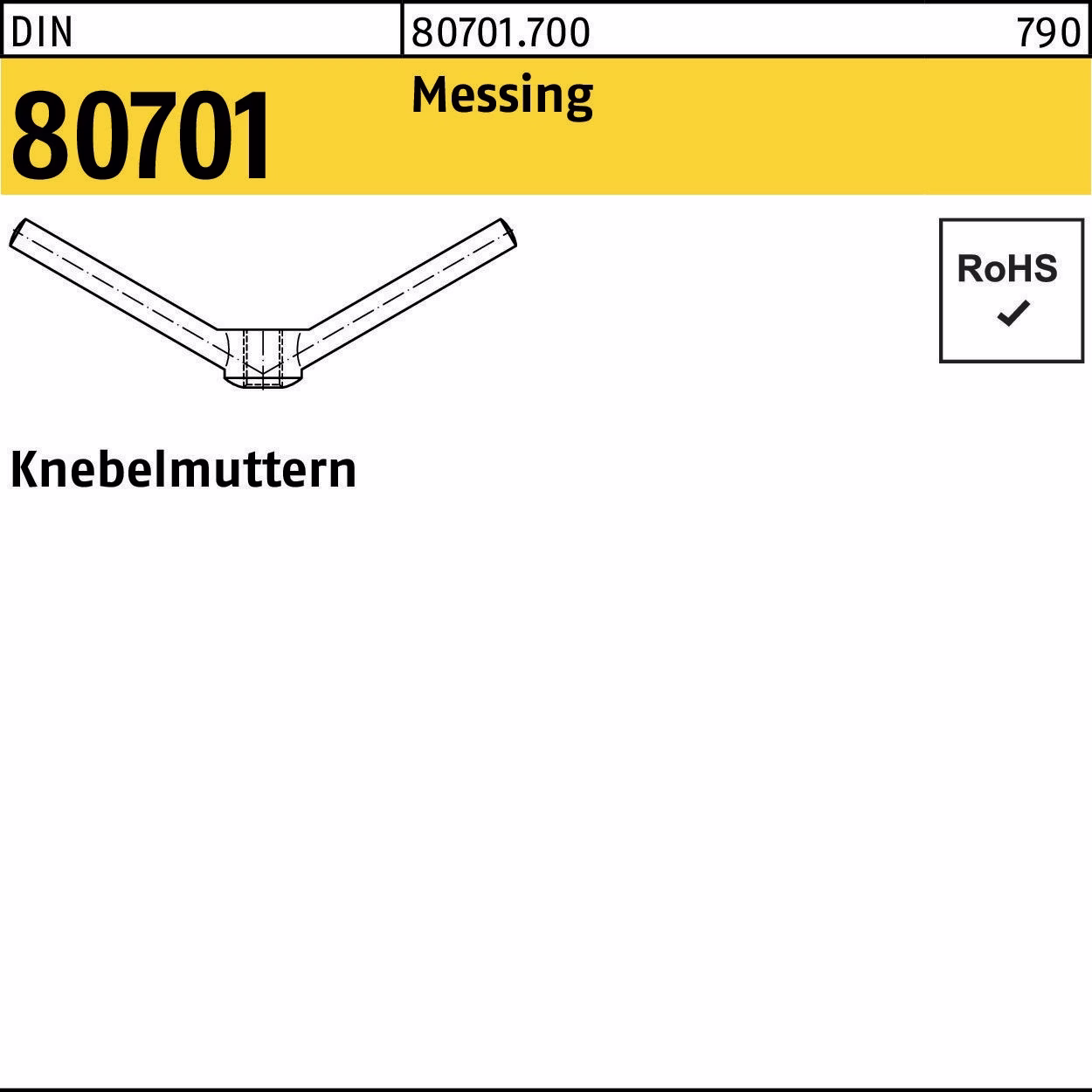 Knebelmutter DIN 80701 Messing 1