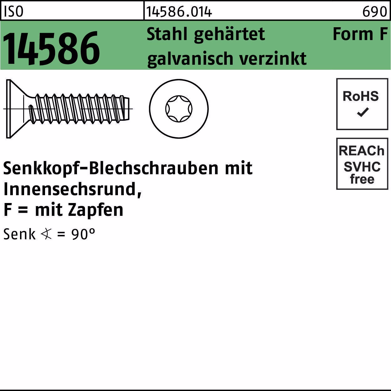 Senkblechschraube ISO 14586