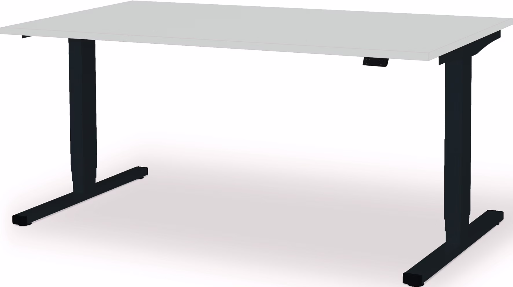 Schreibtisch levero H650-1250xB1600xT800mm anthrazitgrau/lichtgrau elektr