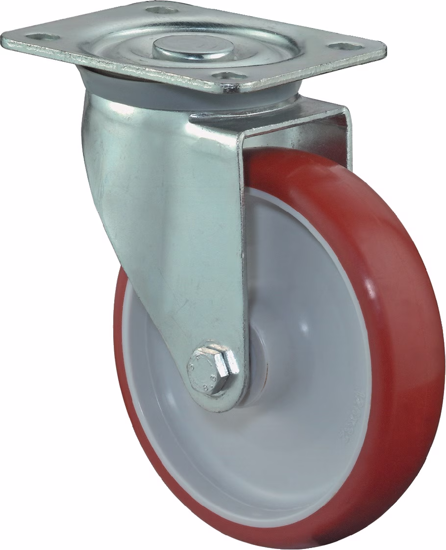 Lenkrolle PU Platte Farbe Rl.rot