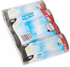 Müllbeutel 12397 60x50cm 30l LDPE grau 4x20 St./Pack.