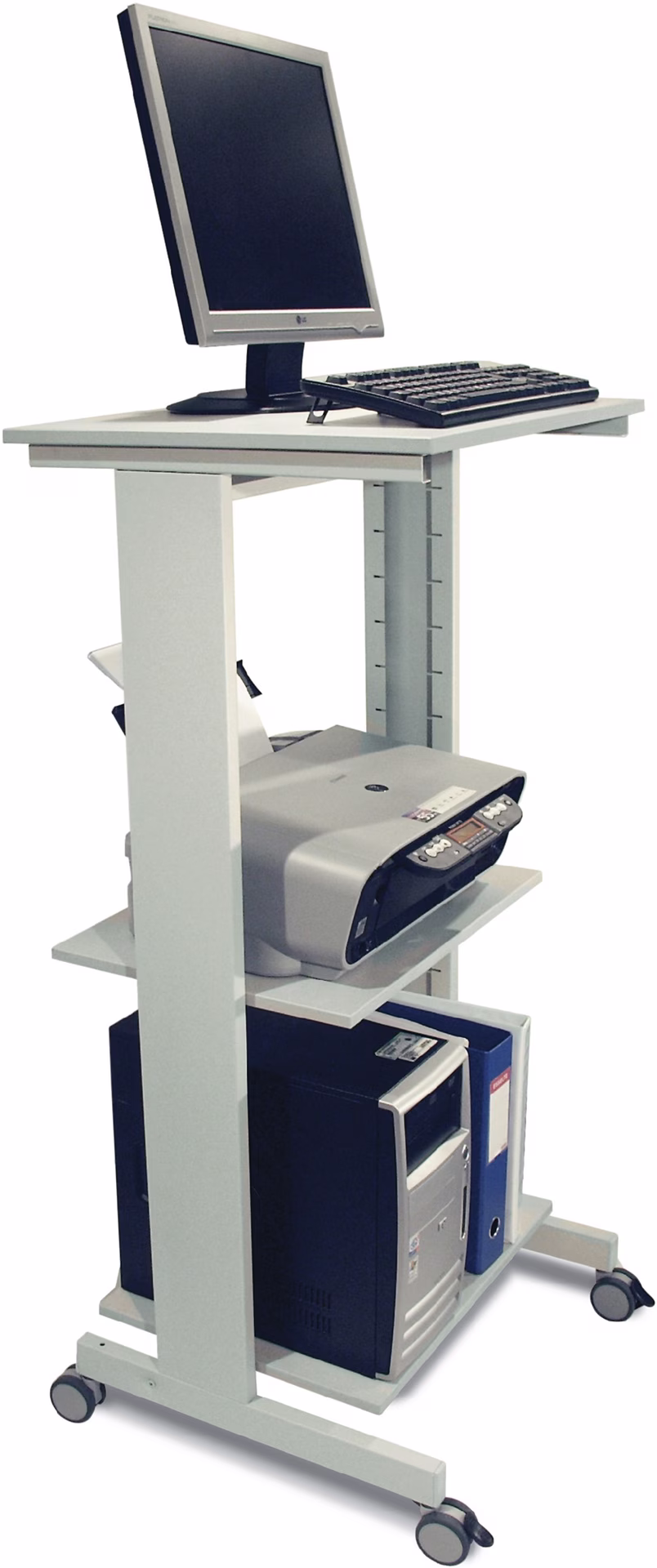 PC-Arbeitstisch H1180xB600xT500mm lichtgrau fahrbar