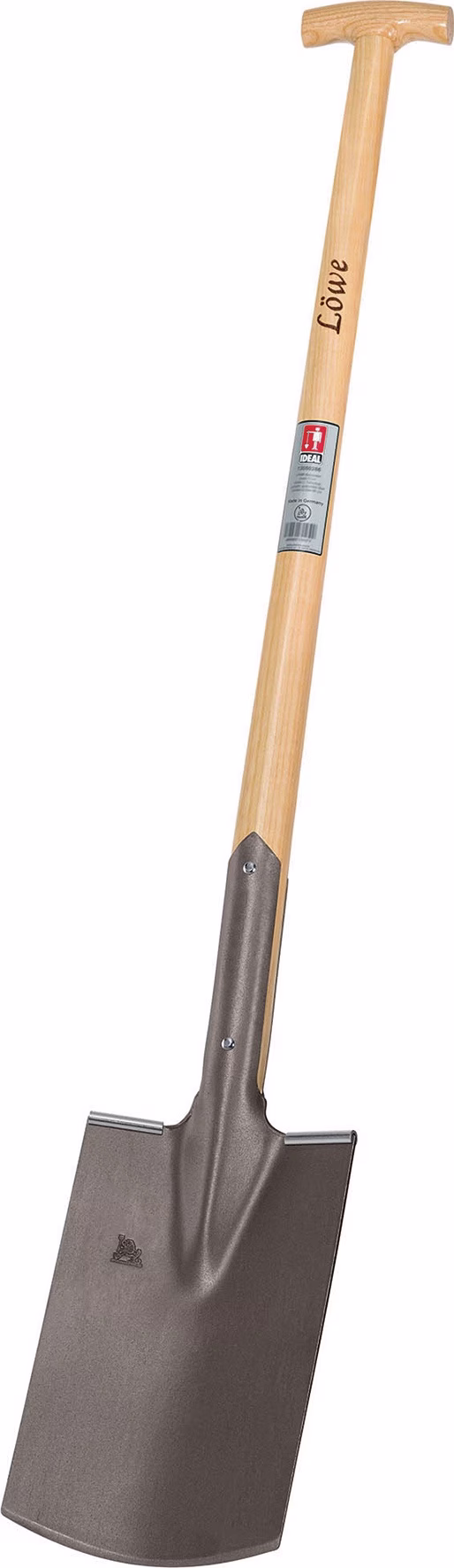 Bauspaten LÖWE 285x185/180mm Gr.2 Gärtner Form m.Trittschutz u.Eschen-T-Stiel