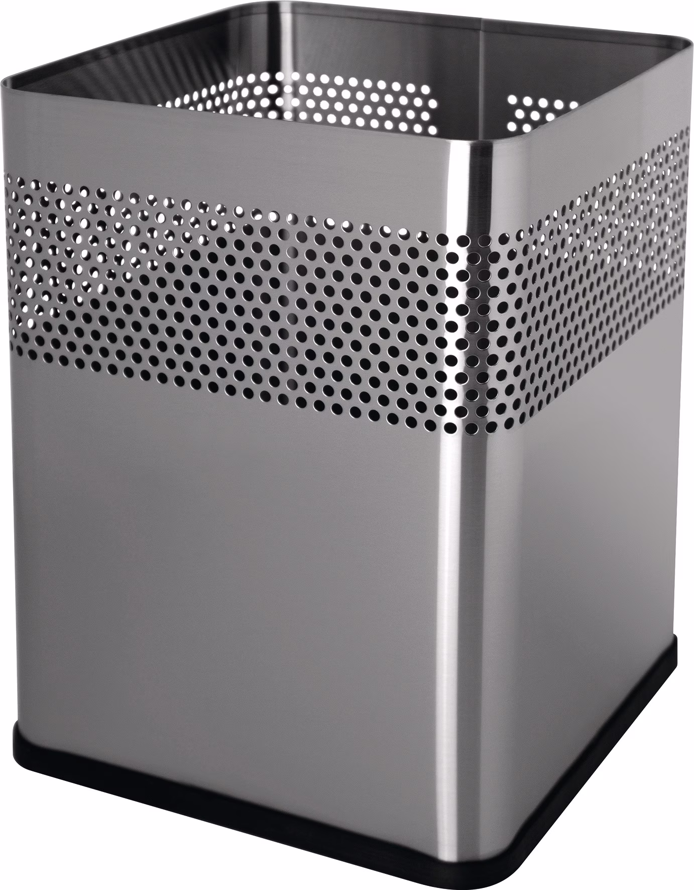 Papierkorb 18l H325xB240xT240mm quad.VA silber