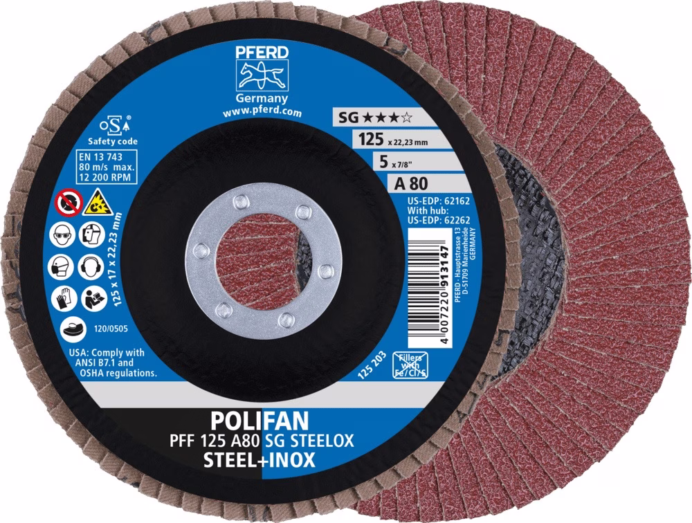 Fächerscheibe POLIFAN A SG STEELOX D.125mm NK PFERD