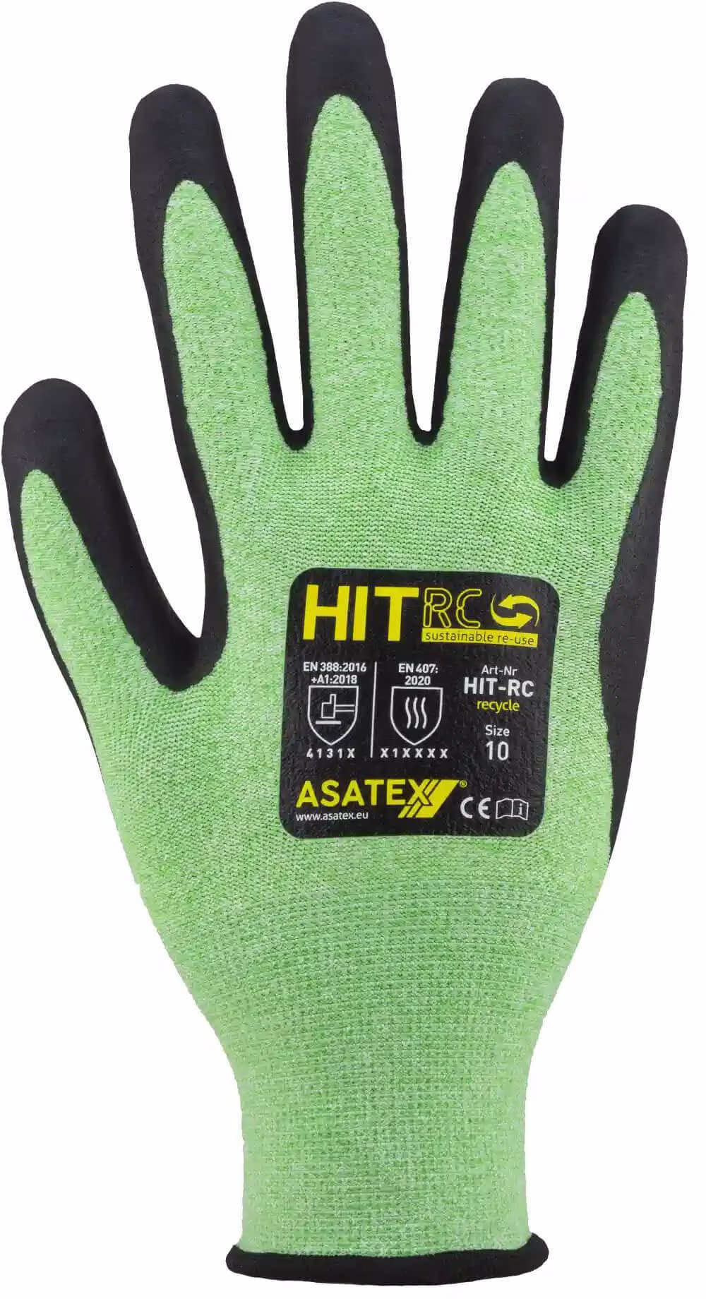 Feinstrickhandschuh HIT-RC grün/schwarz EN 388/EN 407/EN ISO 21420 PSA II