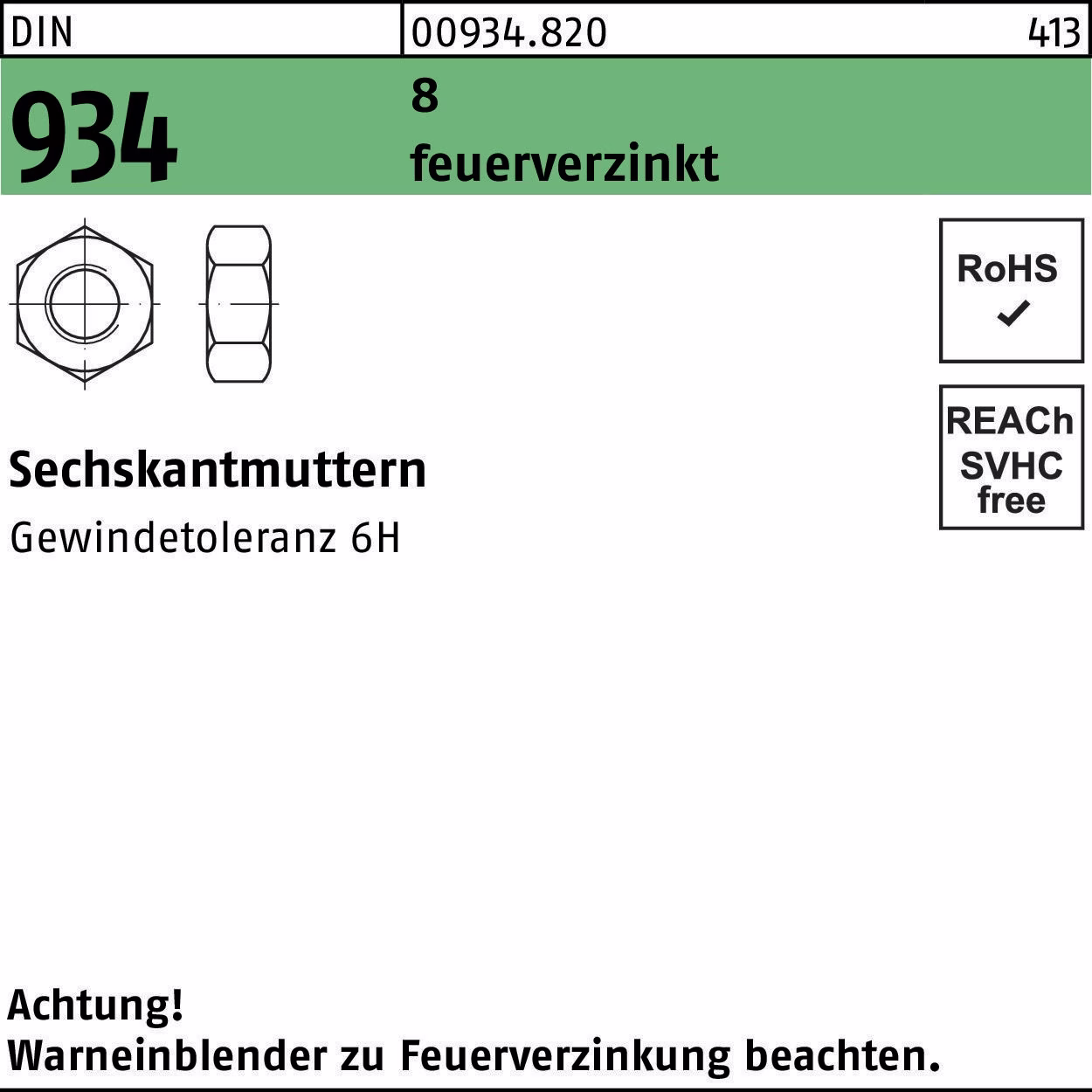 Sechskantmutter DIN 8