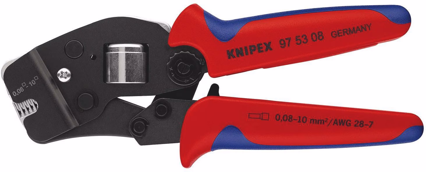 Crimpzange Gesamt-L.190mm 0,08-10,0 (AWG 28-7) mm² brün.Mehrkomp.-Hüllen