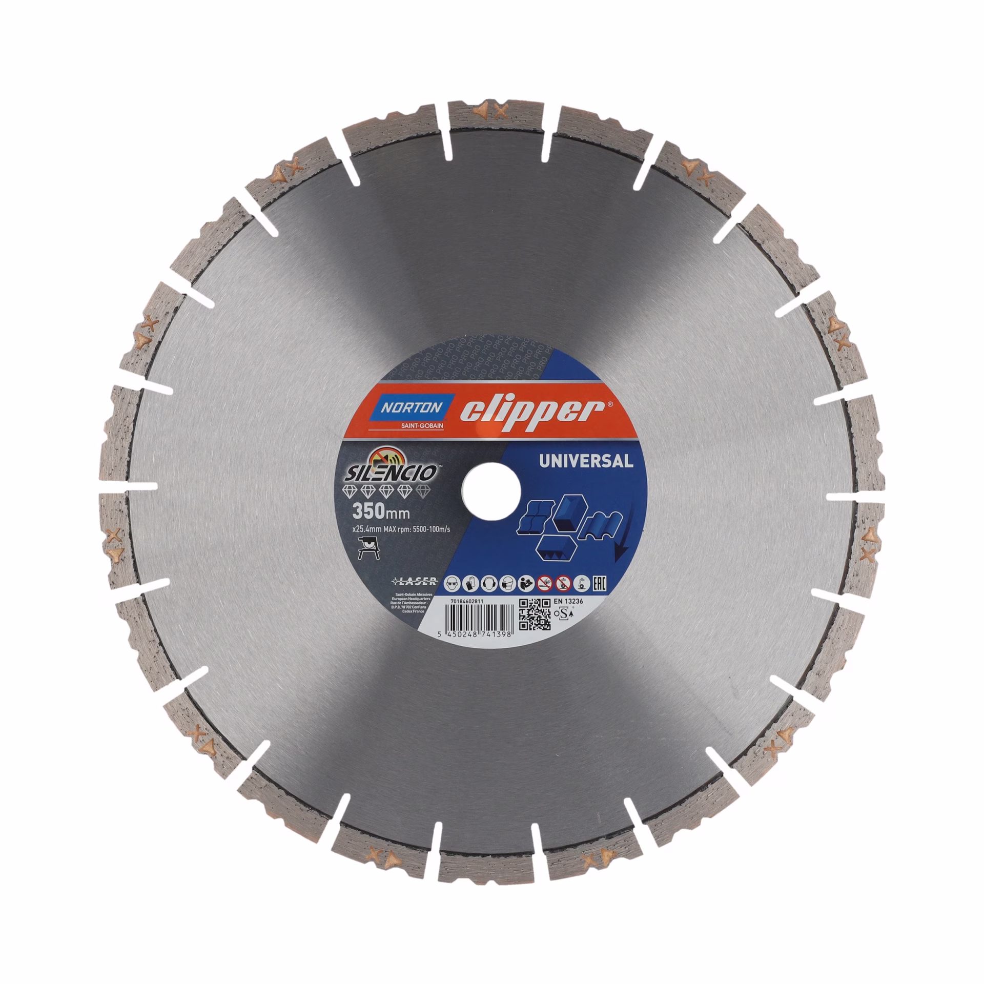 Diamanttrennscheibe Pro Unviersal Silencio Segmenthöhe 12 mm NORTON CLIPPER