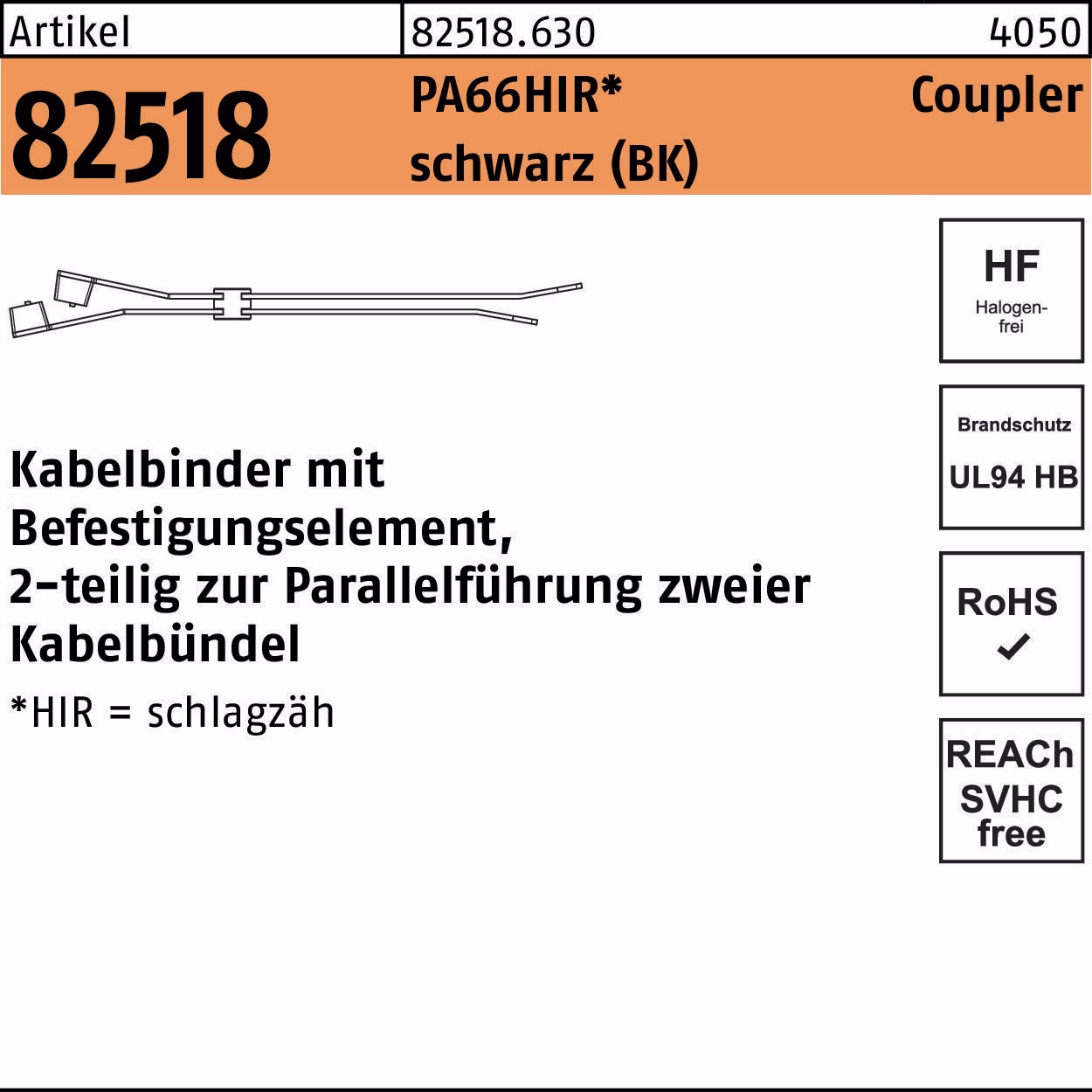 Kabelbinder R 82518 PA66HIR sw