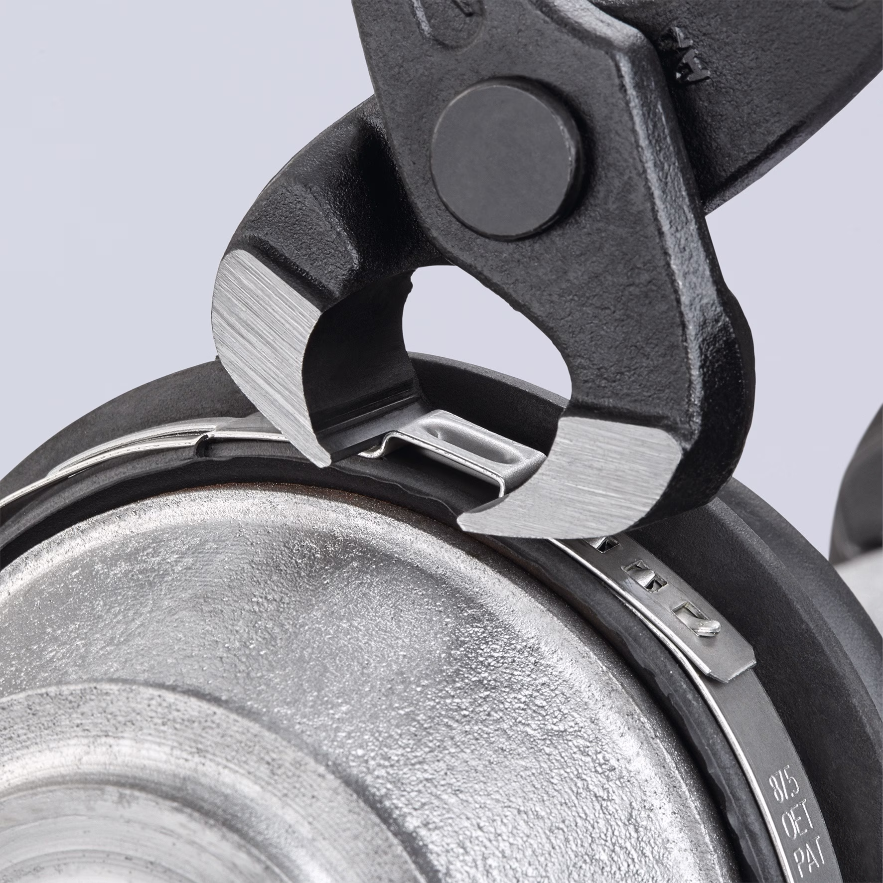 Ohrklemmenzange Gesamt-L.220mm Kopf schwarz atram.Kunststoff-Überzug