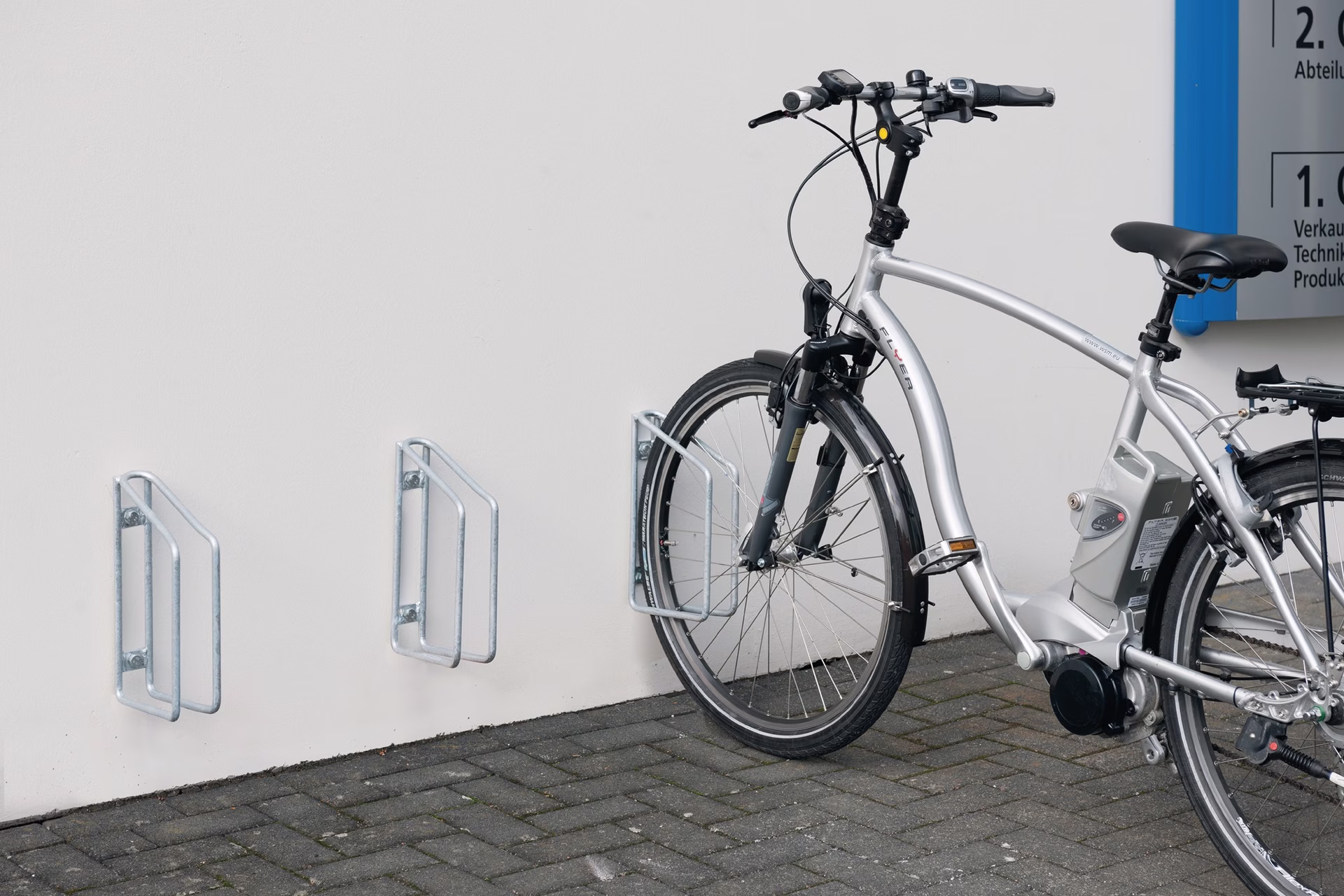 Fahrradklemmbügel 90Grad verz.Anz.Radstände 1 f.Wandbef