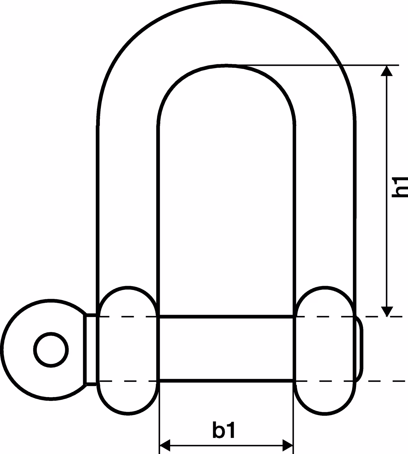 Schäkel Trgf.80kg Bügel/Bolzen 5mm ger.Form VE=50 St.