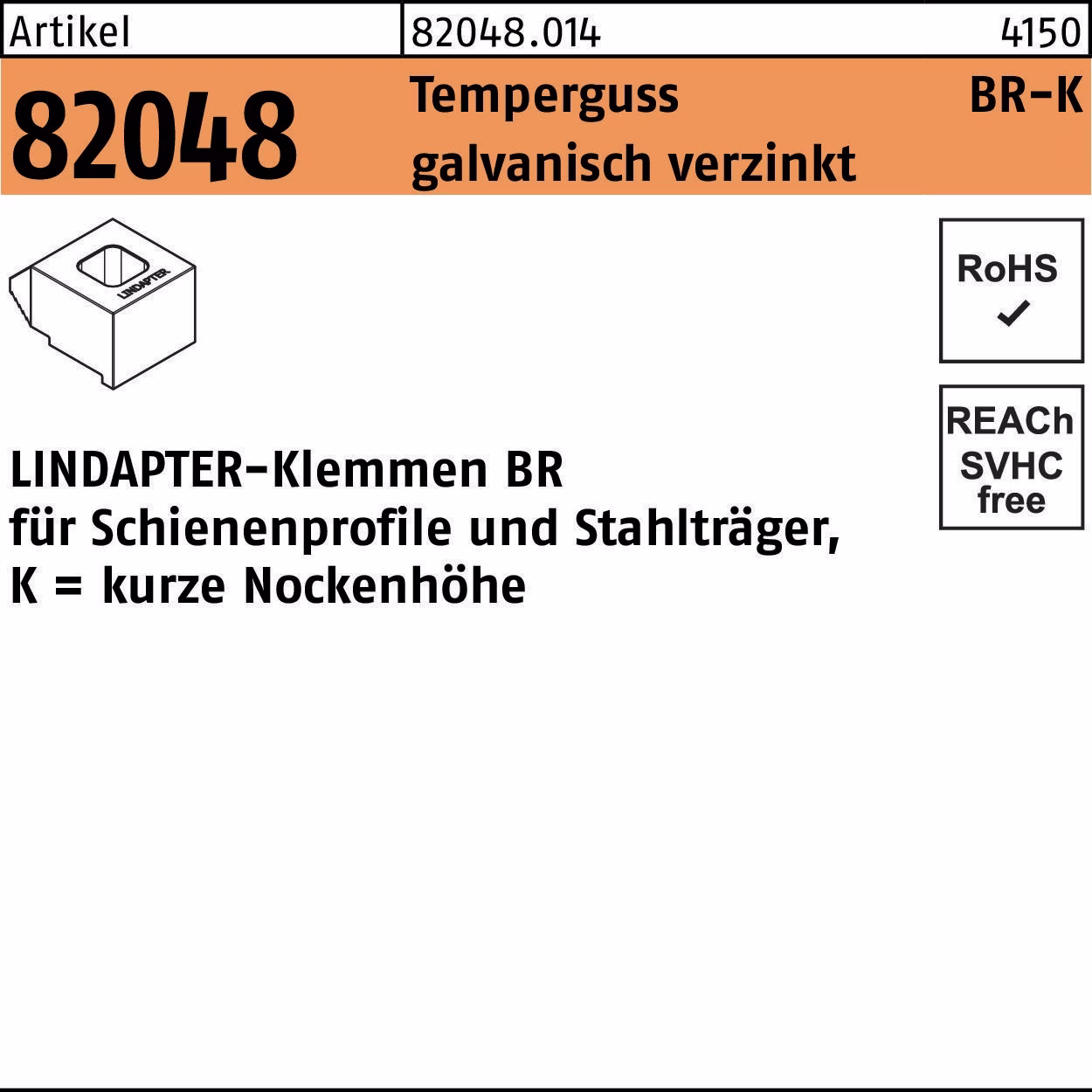 Klemme R 82048 GTW 40 BR Temperguss