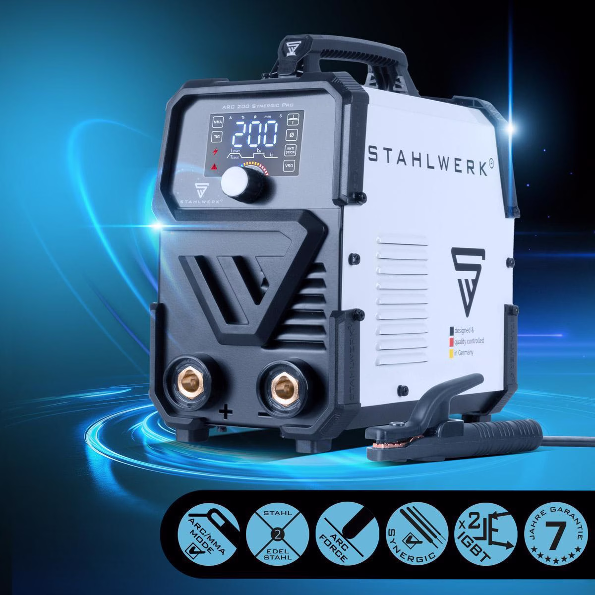 Elektrodenschweißgerät ARC 200 Synergic Pro m.Zub.10-200 A